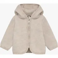 Huttelihut Cardigan - Ullfleece - Camel Melange m. Ører - - 3 år (98) - Cardigan