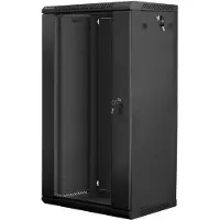 Lanberg - Rack skap - veggmonterbar - svart, RAL 9004 - 22U - 19
