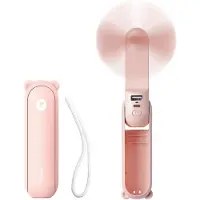 JISULIFE Handheld Fan Life8 Portable USB Fan with Power Bank Function 2000mAh and Flashlight - Pink