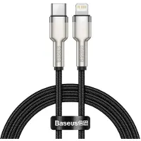 Baseus Cafule, 1 m, Lightning, USB C, Hankjønn, Hankjønn, Sort