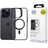 3mk Protection 3mk Satin Armor MagCase med MagSafe til iPhone 15 Pro Max – gjennomsiktig med svart ramme