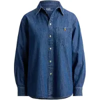 Ralph Lauren for woman. 211B17146001 Blue Big Fit cotton denim shirt (S), Casual, Long sleeve
