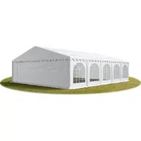 TOOLPORT 8x10 m partytelt, PVC-presenning, hvit, med bunnramme