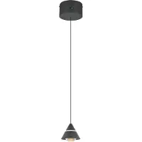 TRIO LED-pendellampe Romeo, Ø 14 cm, svart, metall, CCT