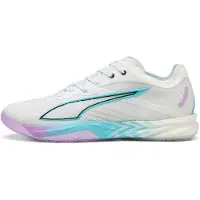 Puma Accelerate NITRO SQD 5 ENERGY Handball Shoes Unisex, Shoes, White/Bright Aqua/Purple Glimmer, 38.5