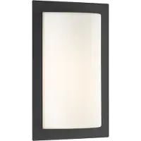 LCD Utendørs vegglampe Luis, grafitt, E27, glass, stål, aluminium