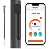 Retoo Meatmeet S Pro kjøkkentermometer med Bluetooth/WiFi-app for grill, ovn, røykovn - grå
