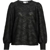 Vila Fina O-neck Top Langermet Bluse