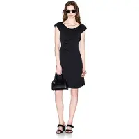Armani Exchange for woman. XW002301AF21553UC001 Black satin crepe midi dress (M), Casual, Polyester, Short sleeve