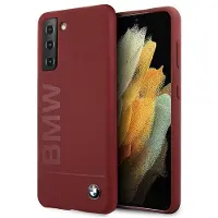 BMW Signaturlogoetui i silikon for Samsung Galaxy S21+ - Rød