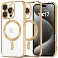 Tech-Protect iPhone 16 Pro Max MagFlex-deksel - MagSafe-kompatibelt - Klar / Gull