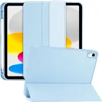 Tech-Protect iPad 2022/2025 SmartCase Pen Tri-Fold Folio-deksel - Himmelblå