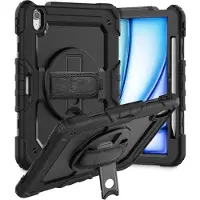 4kom.pl Nettbrettveske 4kom.co.uk Solid360-etui til Apple iPad Air 11 6 / 2024 Svart