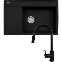 Pyramis Camea 1b 1d R + Faucet Idea Black Edition 79x50 Cm Vask