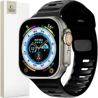 Tech-Protect Apple Watch Series Ultra 3/2/Ultra/11/10/9/8/SE 3/(2022)/7/SE/6/5/4/3/2/1 IconBand Line Silikonrem - 49mm/46mm/45mm/44mm/42mm - Sort