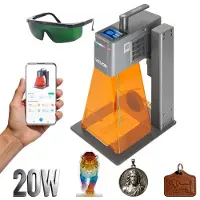 Vevor 2-i-1 dobbel lasergravør, 10 000 mm/s høyhastighet, bærbar 20 W blå og 2 W IR lasergraveringsmaskin, 160 x 140 mm graveringsområde, manuell og autofokus, gjør-det-selv-graveringsverktøy, for tre