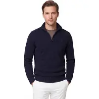 Barbour for man. MKN0339 Essential Zip navy jumper (XL), Casual, Wool