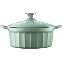 Usorteret BUYDEEM Enameled cast iron pot 2.9L, model CP521, Cozy Greenish color