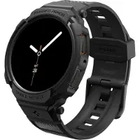Spigen Rugged Armor Pro, Etui + bånd, Smartklokke, Sort, Samsung, Watch 8 (40mm), Termoplastisk polyuretan (TPU)