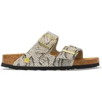 Birkenstock for woman. 1033065 Leather Arizona Sandals (Narrow Fit) beige (38), Flat, Suede, None, Casual, Animal Print