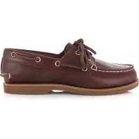 Timberland for woman. TB0A2Q9XEIW1 Classic brown leather boat shoes (39.5 W), Flat, Laces, Casual