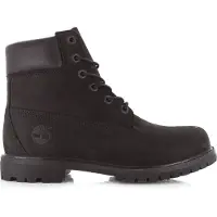 Timberland for woman. TB08658A0011 6 Inch Premium waterproof leather lace-up boots black (37 W), Flat, Laces, Casual