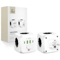 Tech-Protect PCL3X4 multi-port strømadapter - hvit