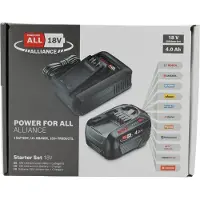 Bosch DIY & Garden startsett batteridrevet 18V, 1x 4.0Ah + hurtiglader AL 18V-44 black