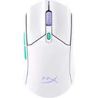 HyperX Pulsefire Haste 2 - Mus - optisk - 6 knapper - trådløs - 2.4 GHz, Bluetooth 5.2 - USB trådløs mottaker - hvit