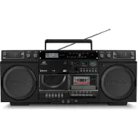 Medion LIFE P66538 retro boombox DAB+ Bluetooth 5.3 kassettspiller, svart