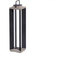 LES JARDINS LED-solcellelykt Teckalu, grå/svart, 60 cm