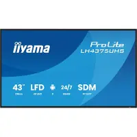 Iiyama ProLite LH4375UHS-B2AG - 43 Diagonalklasse (42.5 synlig) LED-bakgrunnsbelyst LCD-skjerm - intelligent skilting - med innebygd mediespiller, SDM Slot PC - 4K UHD (2160p) 3840 x 2160 - svart (ka