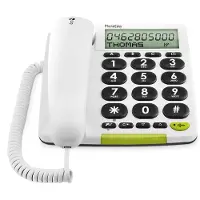 Doro PhoneEasy 312cs - Telefon med ledning med anrops-ID - hvit