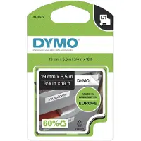 Dymo Merkebånd D1 19 mm, svart på hvit