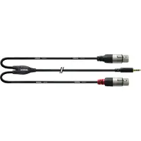 Cordial CFY 1.8 WFF, 3.5mm, Hankjønn, 2 x XLR, Hunkjønn, 1,8 m, Sort