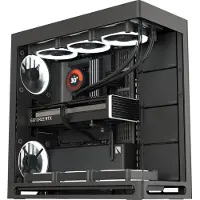 Havn HS 420 - Mid tower gaming - utvidet ATX (E-ATX) - sidepanel med vindu (herdet glass) - ingen strømforsyning (ATX) - svart - USB/Audio/Mic