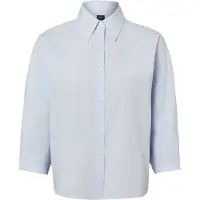 BOSS for woman. 50553519 Belenta blue shirt (42), Casual, Cotton, 3/4 Sleeve