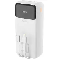 Dudao K15Max 30000mAh PD 22.5W Powerbank with USB-C and Lightning Cables - White - 30000 mAh