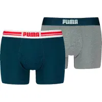 Puma Everyday Boxer Briefs (2-Pack) Men, Clothing, Blue/Grey Melange, 4
