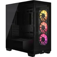 Corsair 3500X ARGB - Mid tower - utvidet ATX (E-ATX) - sidepanel med vindu (herdet glass) - ingen strømforsyning (ATX) - svart - USB/lyd