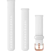 Garmin Quick Release Band - Klokkestropp for smart armbåndsur - 125 - 218 mm - hvit, rosa gull maskinutstyr - for Approach S40 Forerunner 245, 55, 645 Venu vívoactive 3 vívomove 3, HR, Luxe, Style