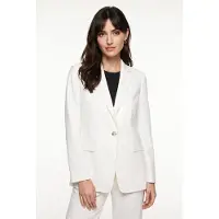 BOSS for woman. 50549396 Regular Fit white stretch crepe blazer (36), Casual, Polyester