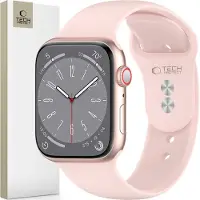 Tech-Protect Apple Watch Series 11/10/9/8/7/6/SE 3/SE silikonrem - 40mm/41mm/42mm - Lys rosa
