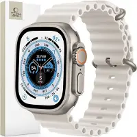 Tech Protection Apple Watch Ultra 2/Ultra/9/8/SE (2022)/7/SE/6/5/4 Iconband Pro TPU Reim - 49mm/45mm/44mm/42mm - Beige