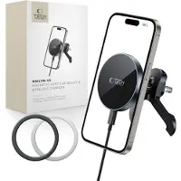 Tech-Protect mm15W-V5 magnetisk MagSafe-holder til bilens ventilasjonsåpning – svart