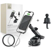 Tech-Protect MM15W-V9 magnetisk Magsafe bilholder med trådløs lading 15W svart