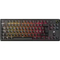 Corsair K70 CORE TKL RGB - Tastatur - TKL - bakgrunnsbelyst - USB - QWERTY - Nordisk - tastsvitsj: CORSAIR MLX Red v2 - svart