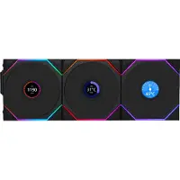 Lian Li UNI FAN TL Wireless LCD Reverse 3 pack - Kabinettvifte - 120mm - Svart med RGB LED-lys - 33 dBA