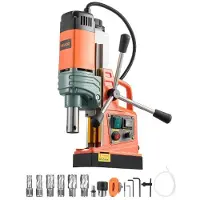 Vevor magnetbor, 1450 W motor 50 mm kjernebordiameter, 13000 N magnetisk kraft, bærbar elektrisk magnetborepresse med 6 kjernebor, variabel hastighet, boremaskin for metalloverflater, industriell