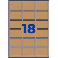 Avery L7110-25, Brun, Avrundet rektangel, Permanent, 62 x 42 mm, A4, Papir